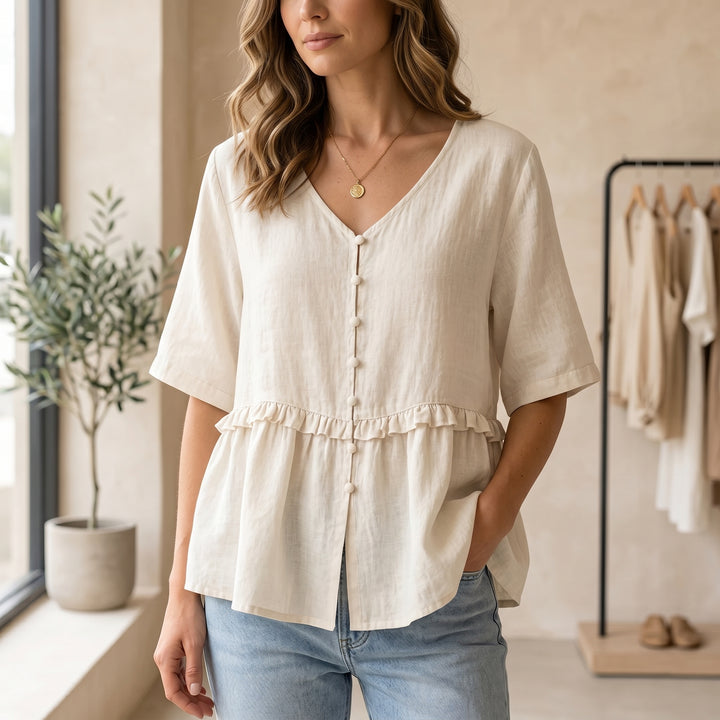 Elowen Ruffle Peplum Blouse