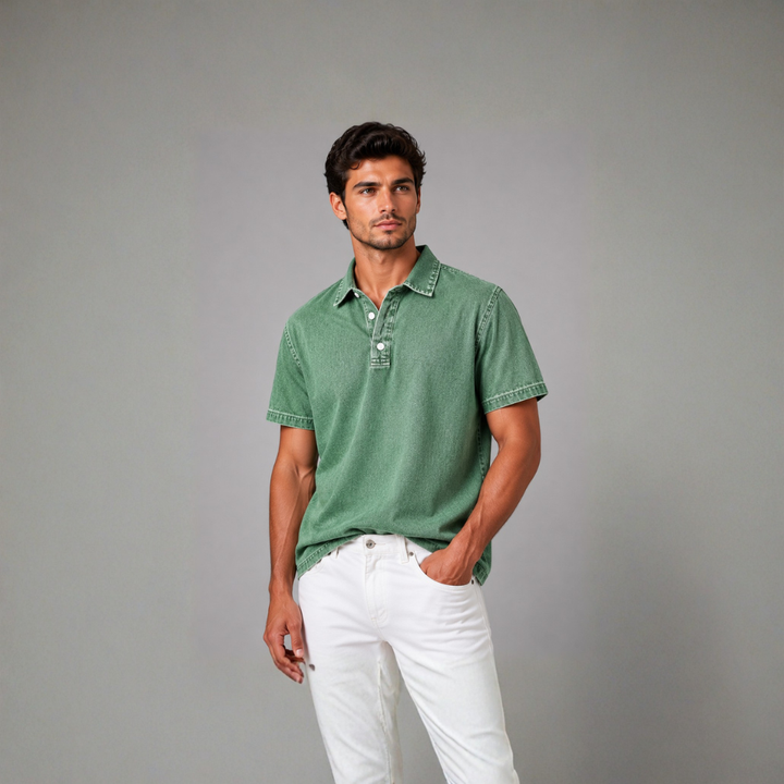 Diego Washed Denim Popover Shirt