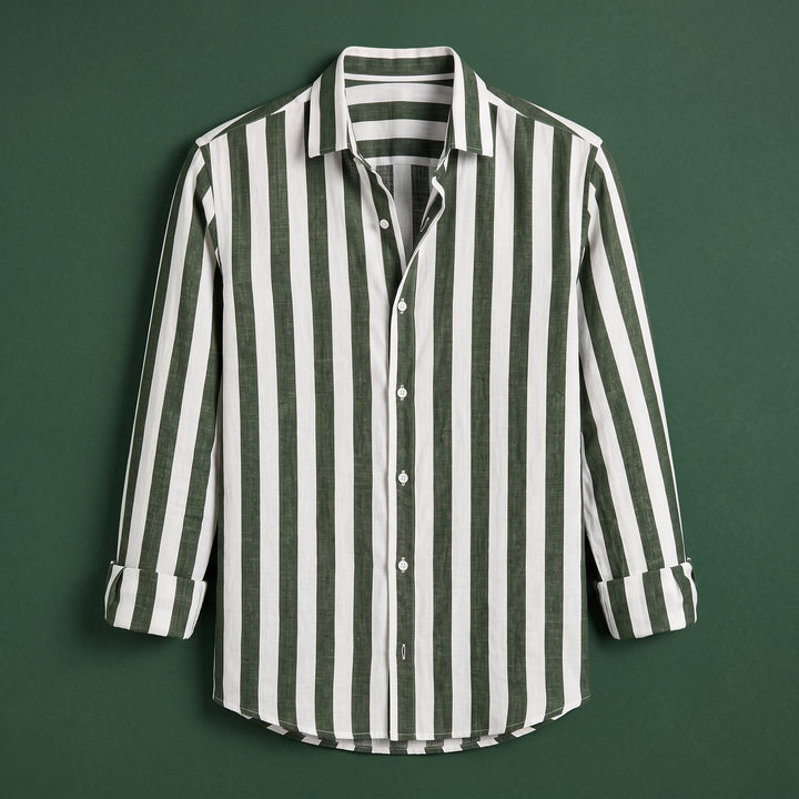 Caleb Monroe Striped Linen Shirt