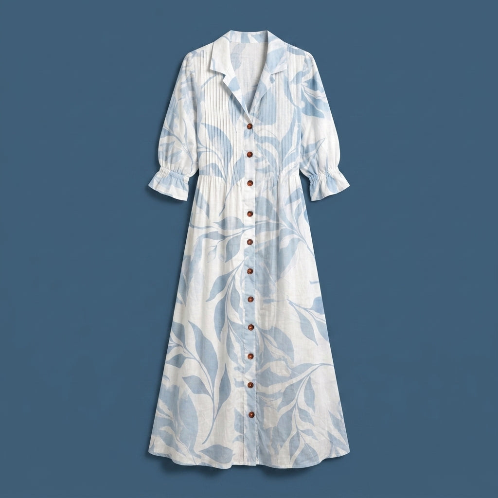 Maribelle Printed Maxi Shirt Dress