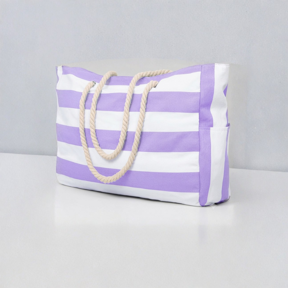 Cabana Striped Rope Handle Tote