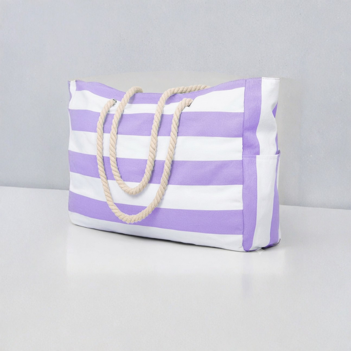 Cabana Striped Rope Handle Tote