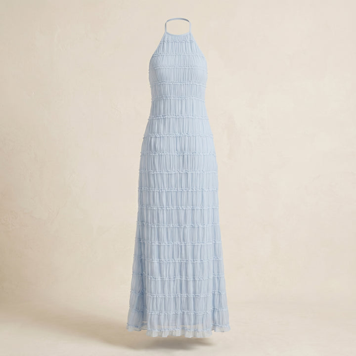 Sabrina Halter Textured Maxi Dress