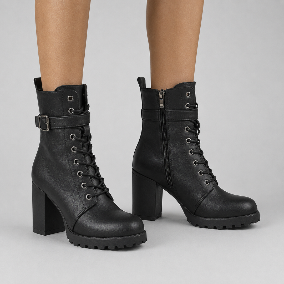 Aubrey Buckle Combat Boots