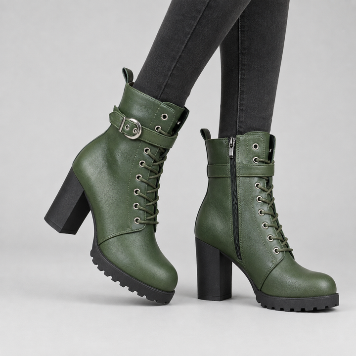 Aubrey Buckle Combat Boots