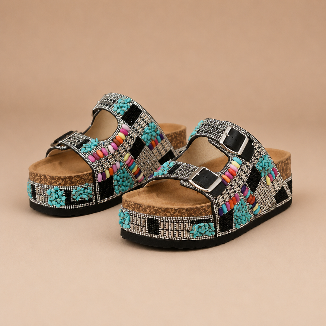 Marisol Beaded Cork Sandal