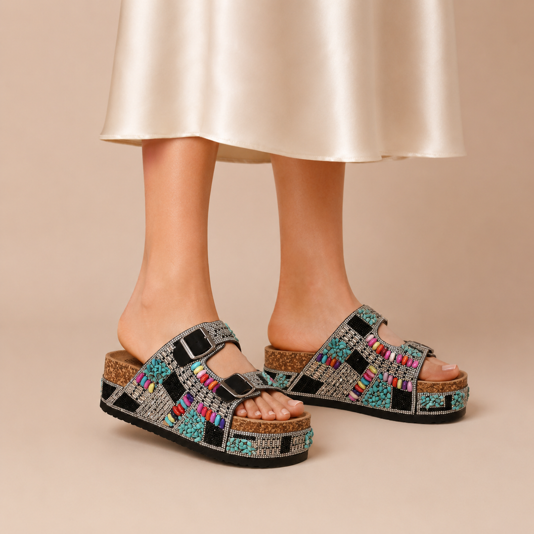 Marisol Beaded Cork Sandal