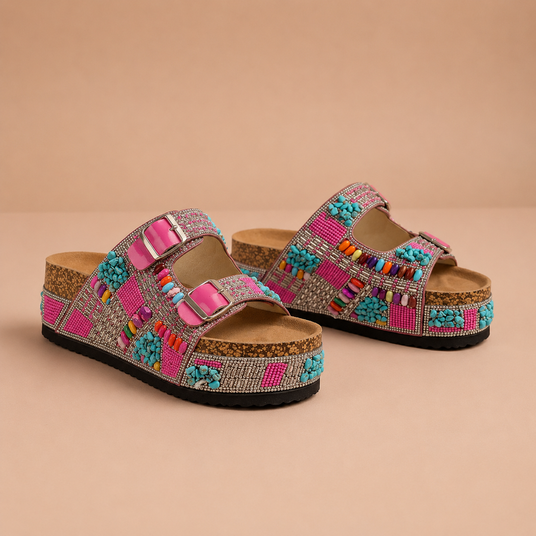 Marisol Beaded Cork Sandal