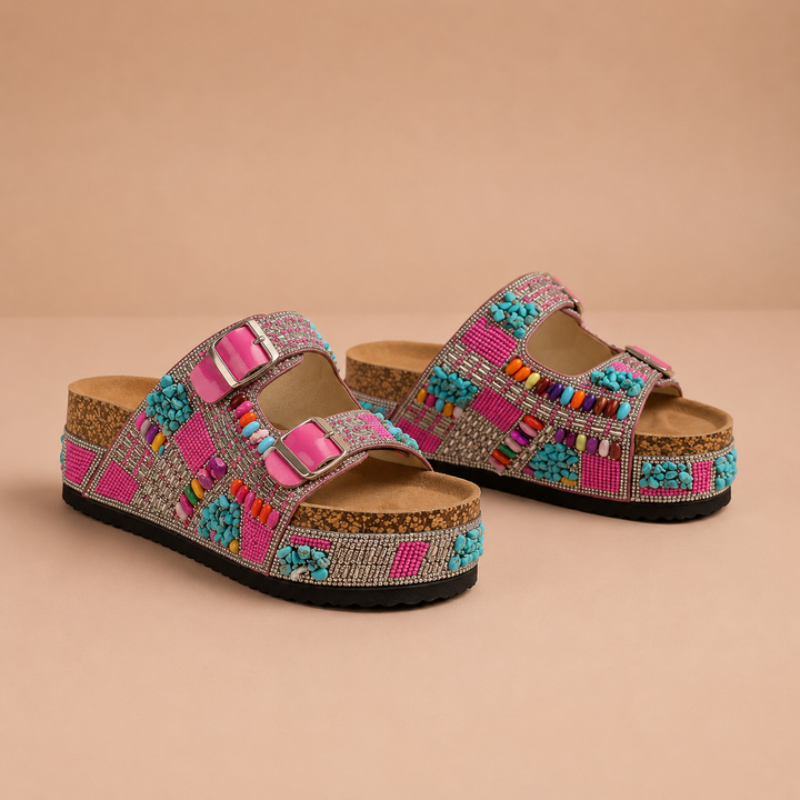 Marisol Beaded Cork Sandal