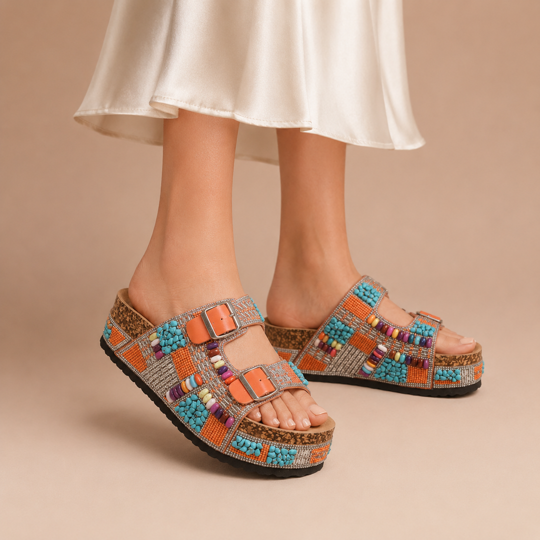 Marisol Beaded Cork Sandal