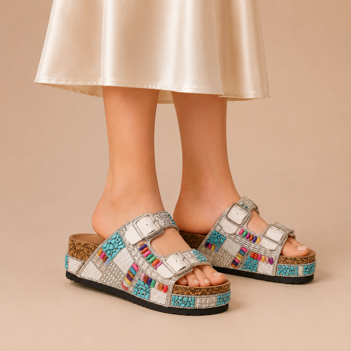 Marisol Beaded Cork Sandal