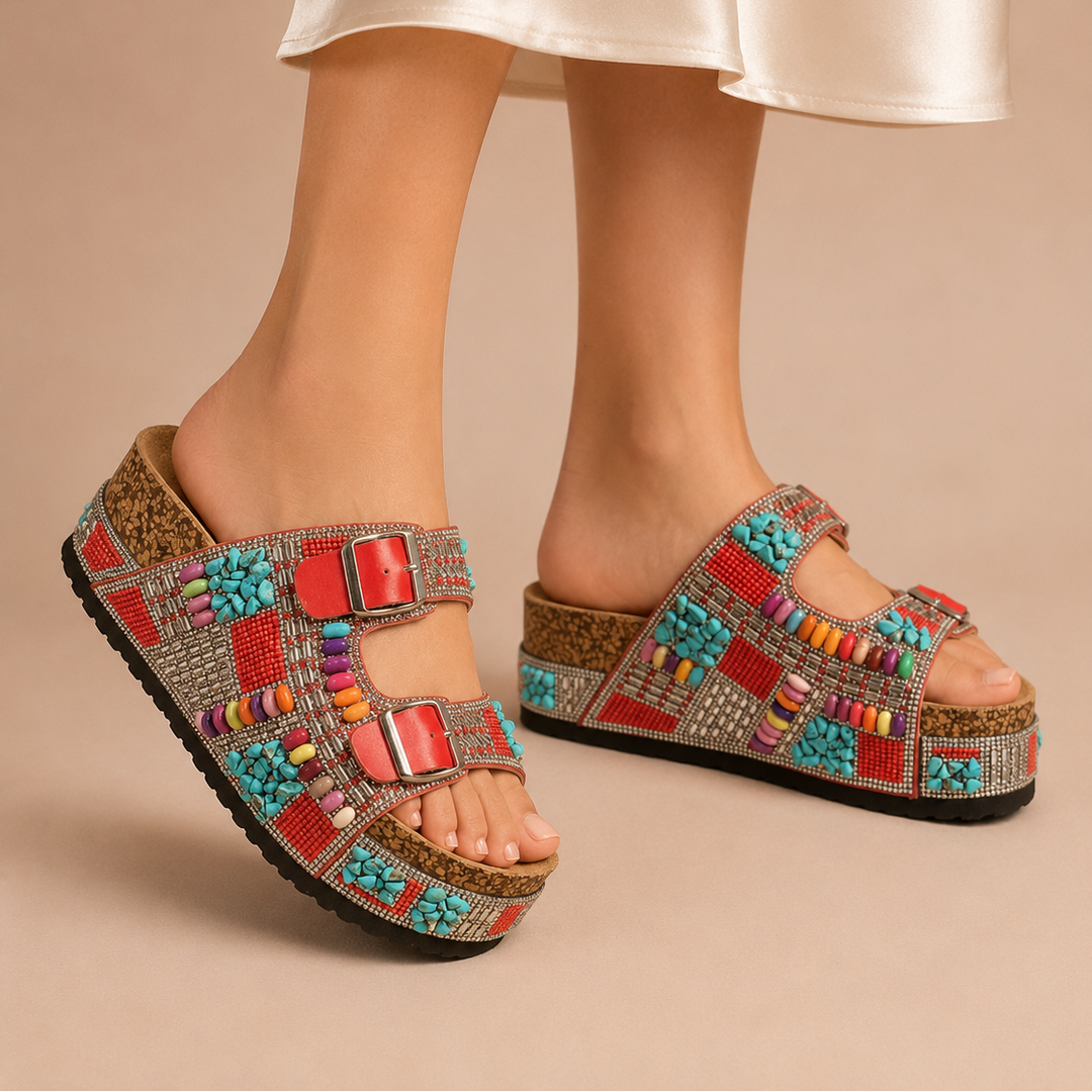 Marisol Beaded Cork Sandal