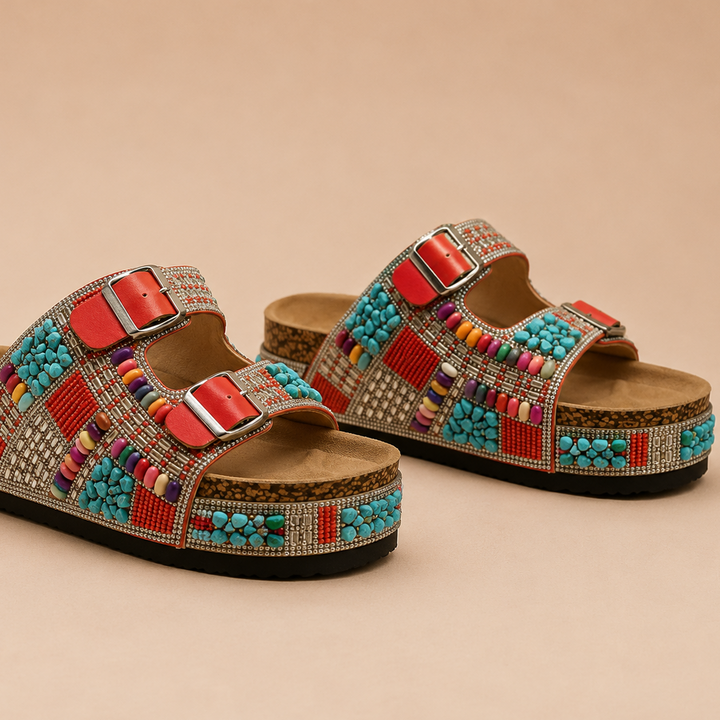 Marisol Beaded Cork Sandal
