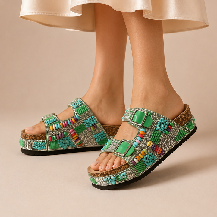 Marisol Beaded Cork Sandal