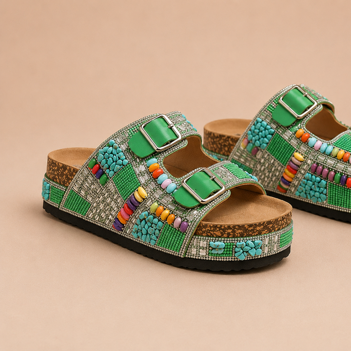 Marisol Beaded Cork Sandal