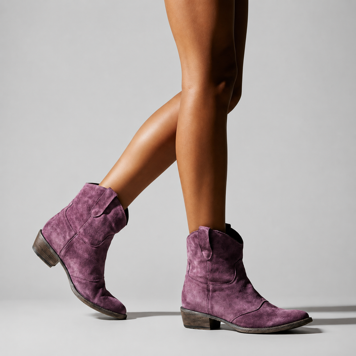 Sienna Suede Western Ankle Boot