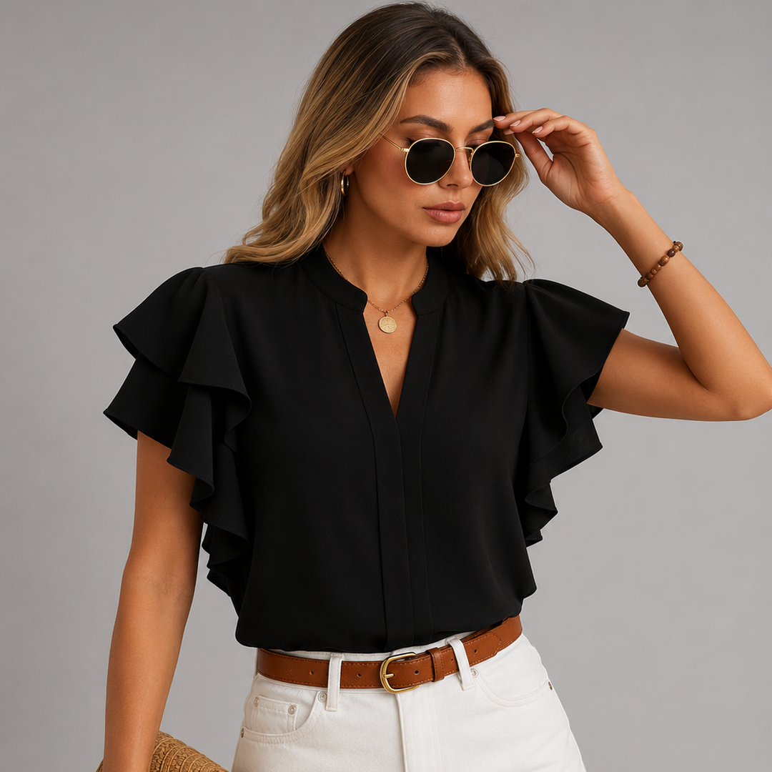 Adriana Ruffle Sleeve Blouse