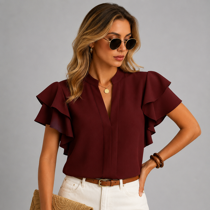 Adriana Ruffle Sleeve Blouse