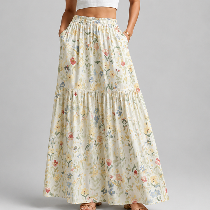 Bellamy Floral Tiered Wide-Leg Pants