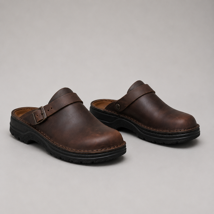 Otto Buckle Strap Leather Clog