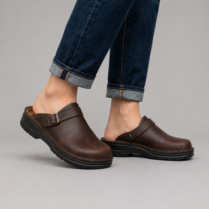 Otto Buckle Strap Leather Clog