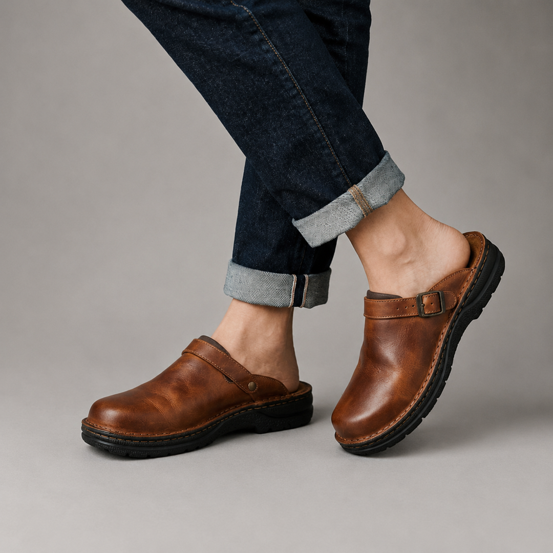 Otto Buckle Strap Leather Clog