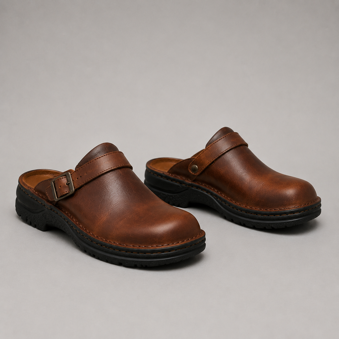 Otto Buckle Strap Leather Clog