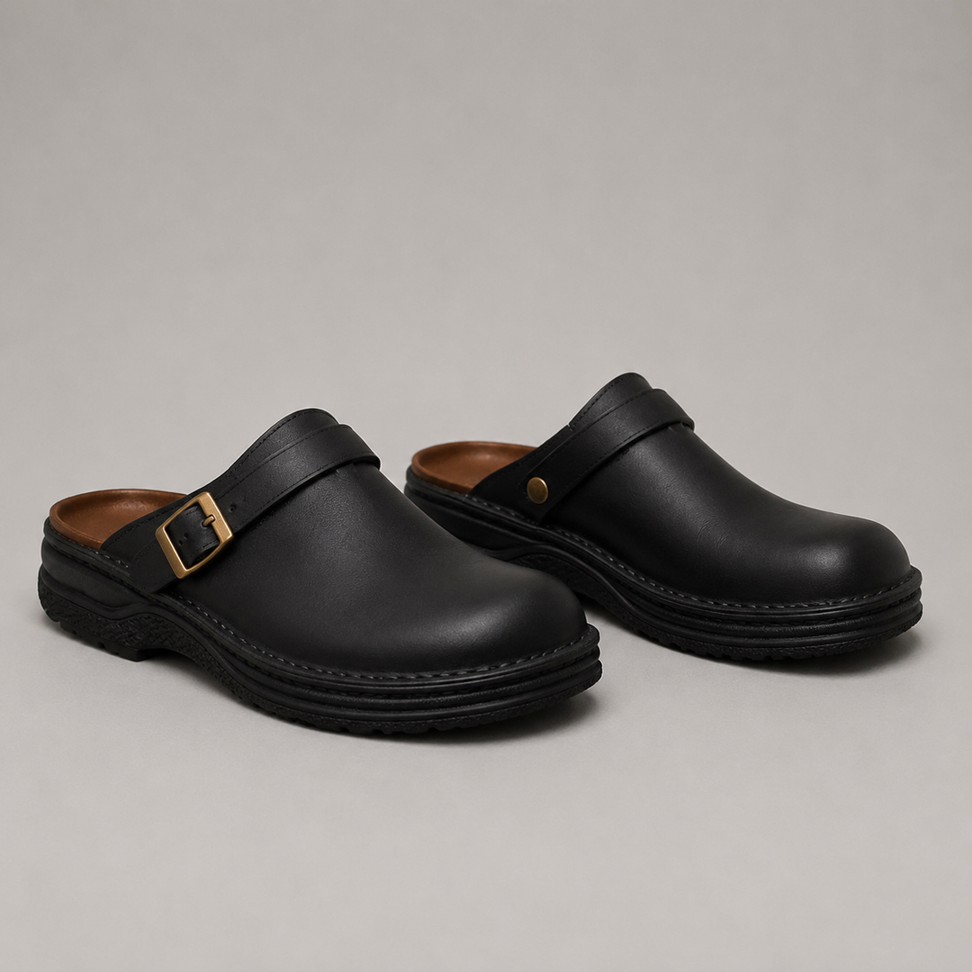 Otto Buckle Strap Leather Clog