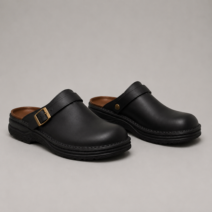 Otto Buckle Strap Leather Clog