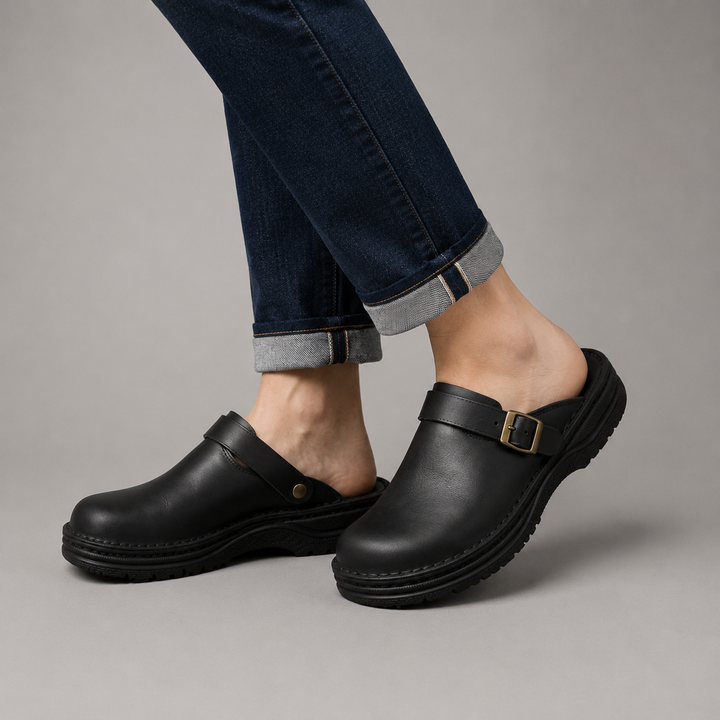 Otto Buckle Strap Leather Clog