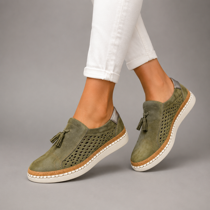 Camille Perforated Suede Sneaker