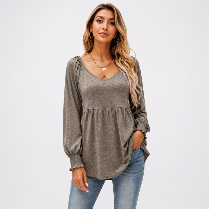 Willow Peplum Balloon Sleeve Top