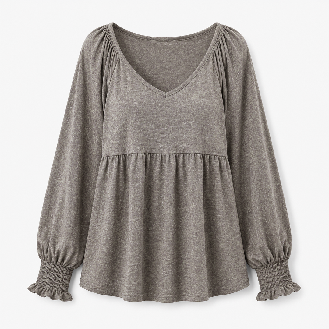 Willow Peplum Balloon Sleeve Top