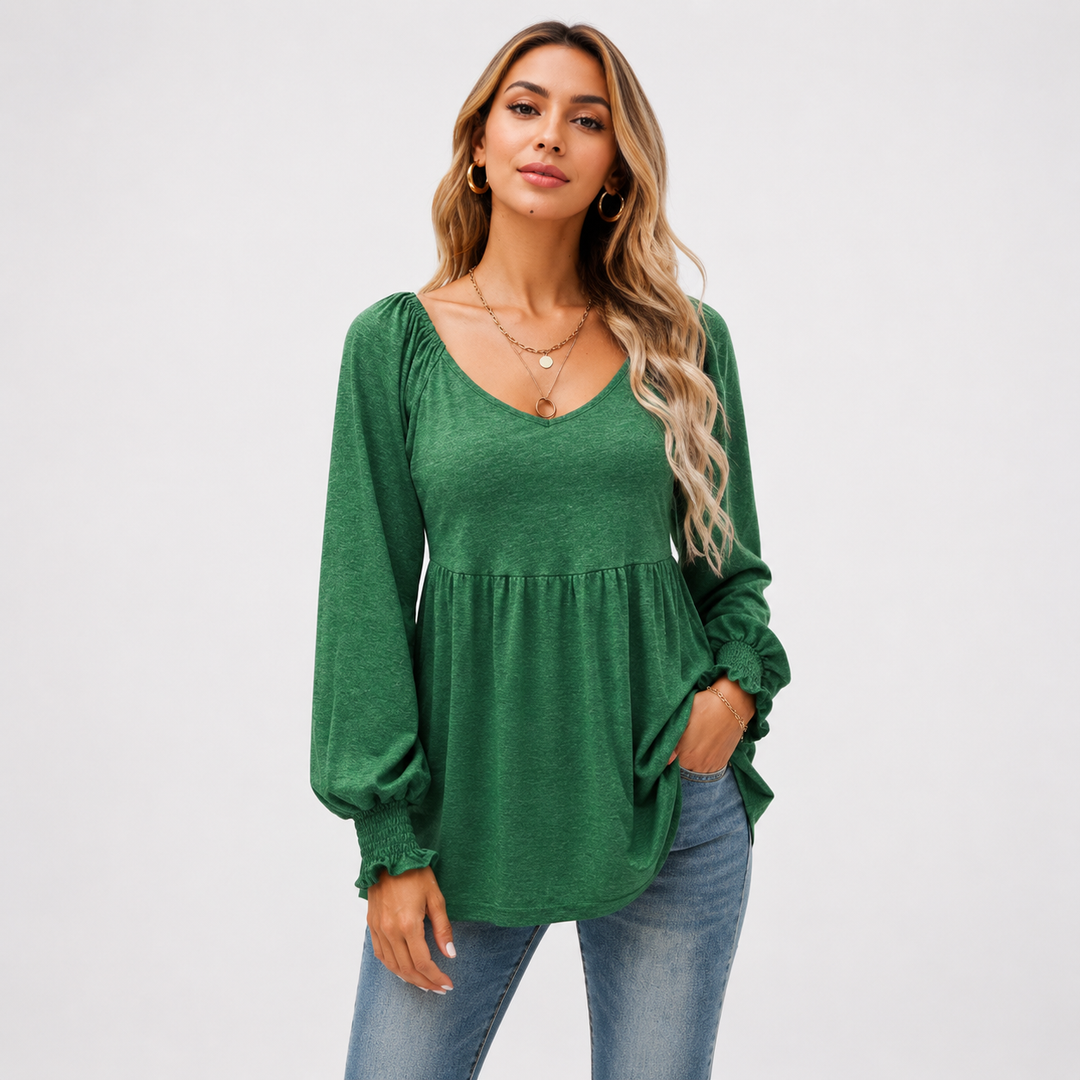 Willow Peplum Balloon Sleeve Top