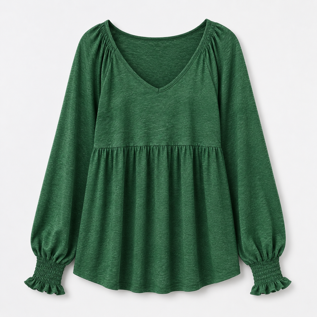 Willow Peplum Balloon Sleeve Top