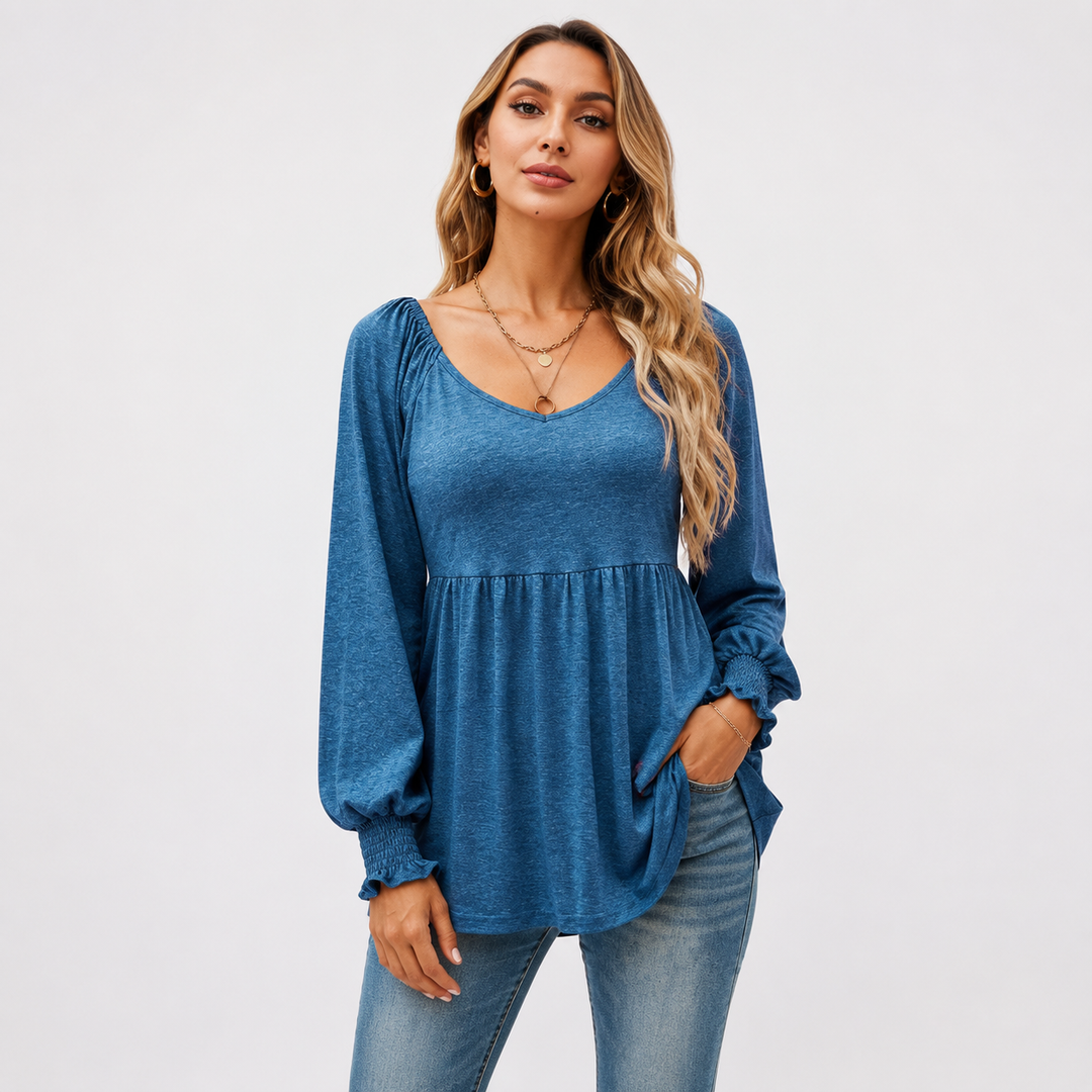 Willow Peplum Balloon Sleeve Top
