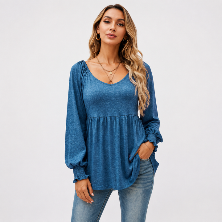 Willow Peplum Balloon Sleeve Top