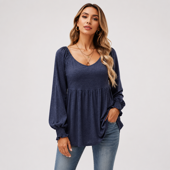 Willow Peplum Balloon Sleeve Top