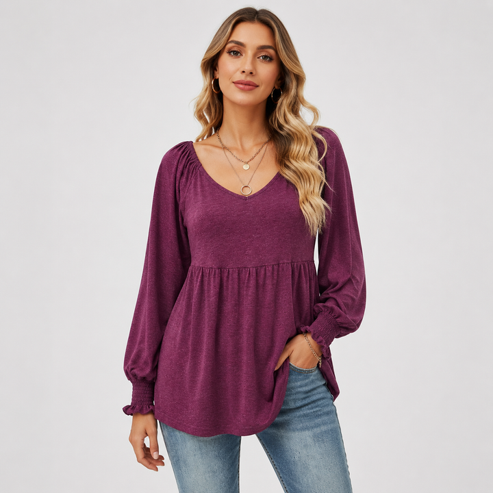 Willow Peplum Balloon Sleeve Top