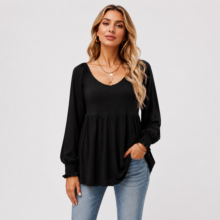 Willow Peplum Balloon Sleeve Top