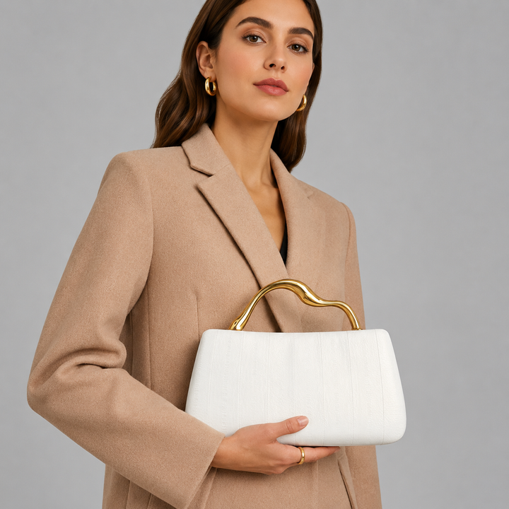 Aurora Sculpted Gold Frame Bag