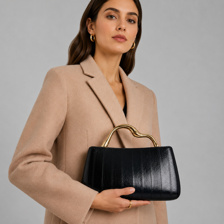 Aurora Sculpted Gold Frame Bag