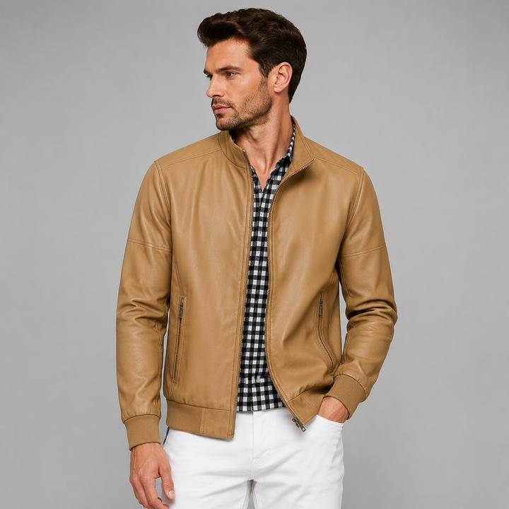 Nash Faux Leather Bomber Jacket