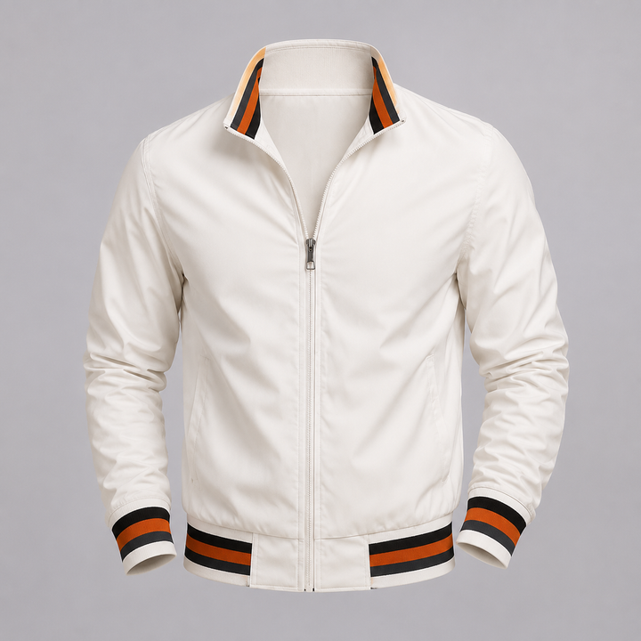 Leo Striped Trim Bomber Jacket