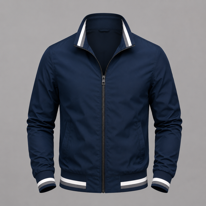 Leo Striped Trim Bomber Jacket