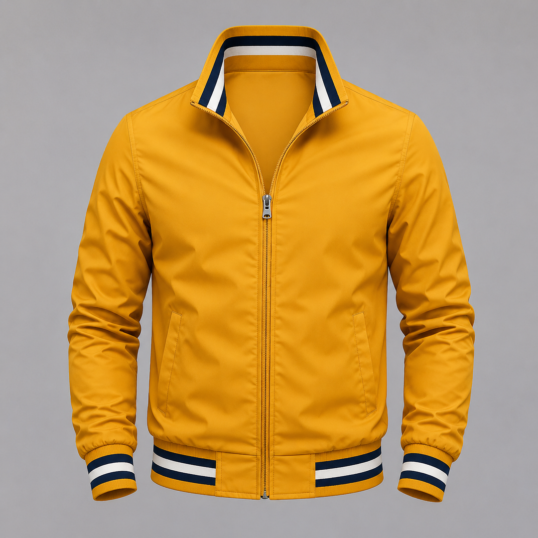 Leo Striped Trim Bomber Jacket