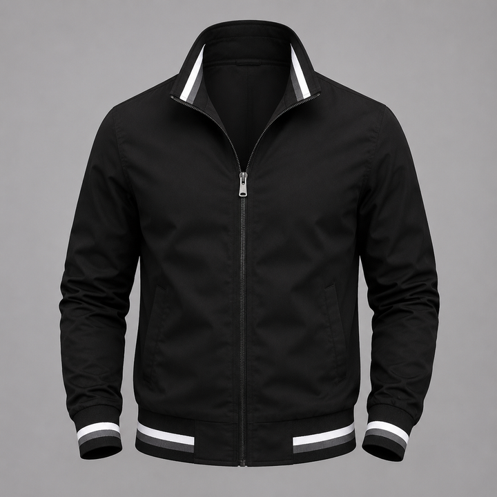 Leo Striped Trim Bomber Jacket