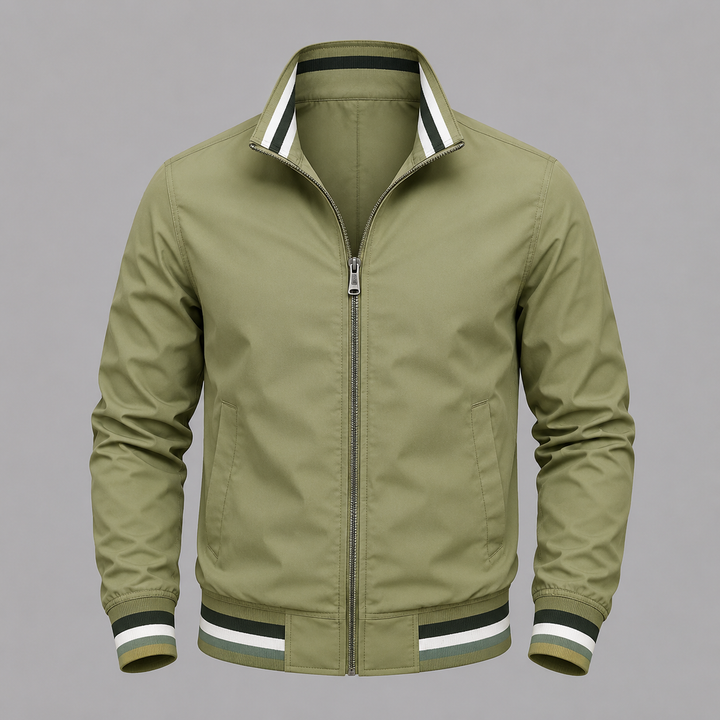 Leo Striped Trim Bomber Jacket