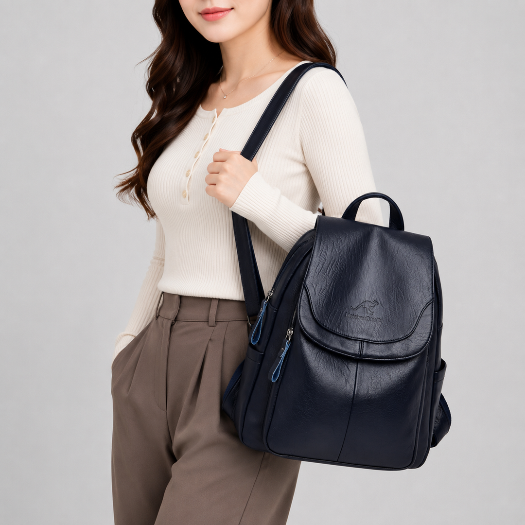 Odessa Flap Top Leather Backpack
