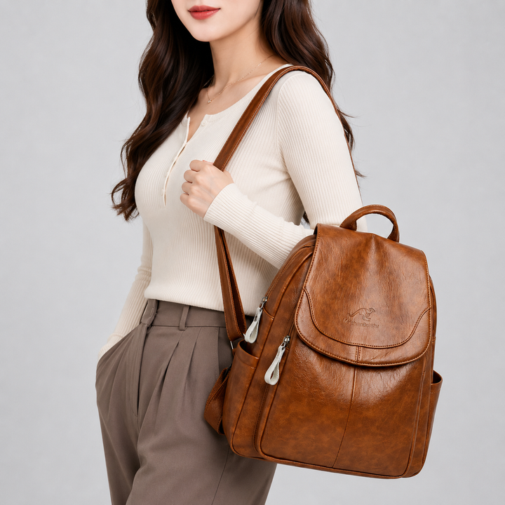Odessa Flap Top Leather Backpack